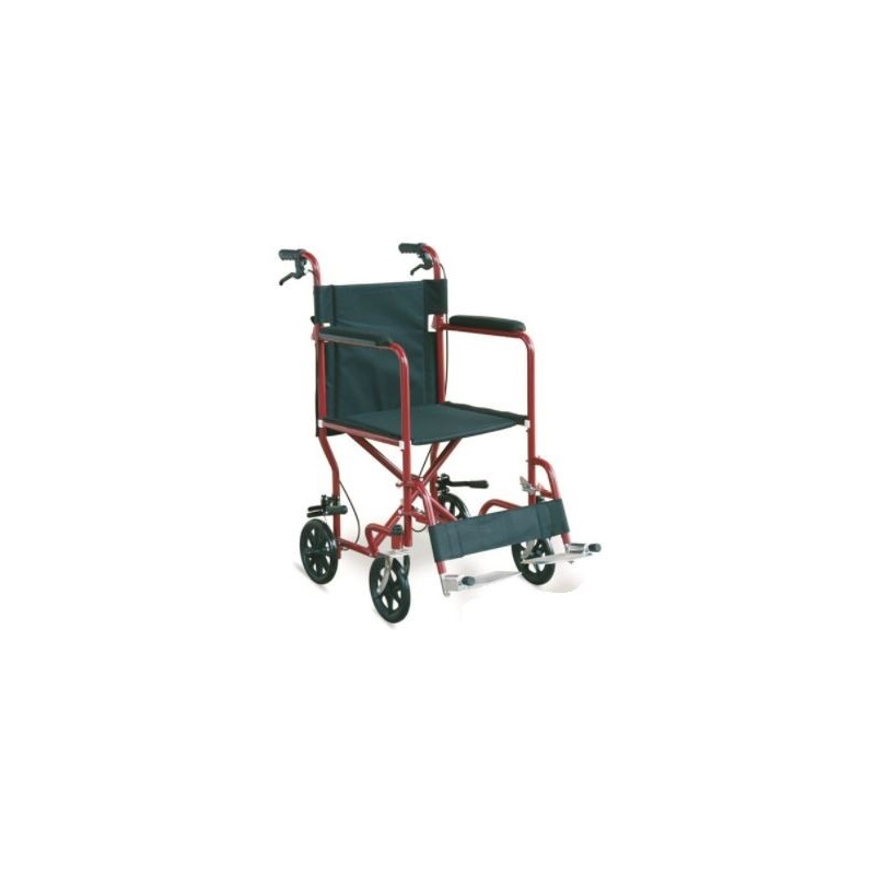 SILLA DE RUEDAS DE TRANSPORTE ROJA RUEDA 8″