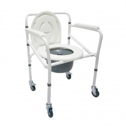 Silla Sanitaria Pato Aluminio Con Ruedas