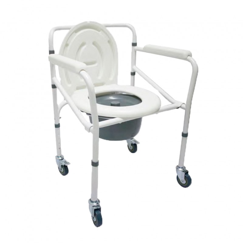 Silla Sanitaria Pato Aluminio Con Ruedas