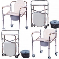 Silla Sanitaria Pato Aluminio Con Ruedas