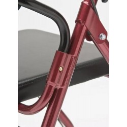 CAMINADOR EN ALUMINIO CON ASIENTO DE PVC Y RUEDAS