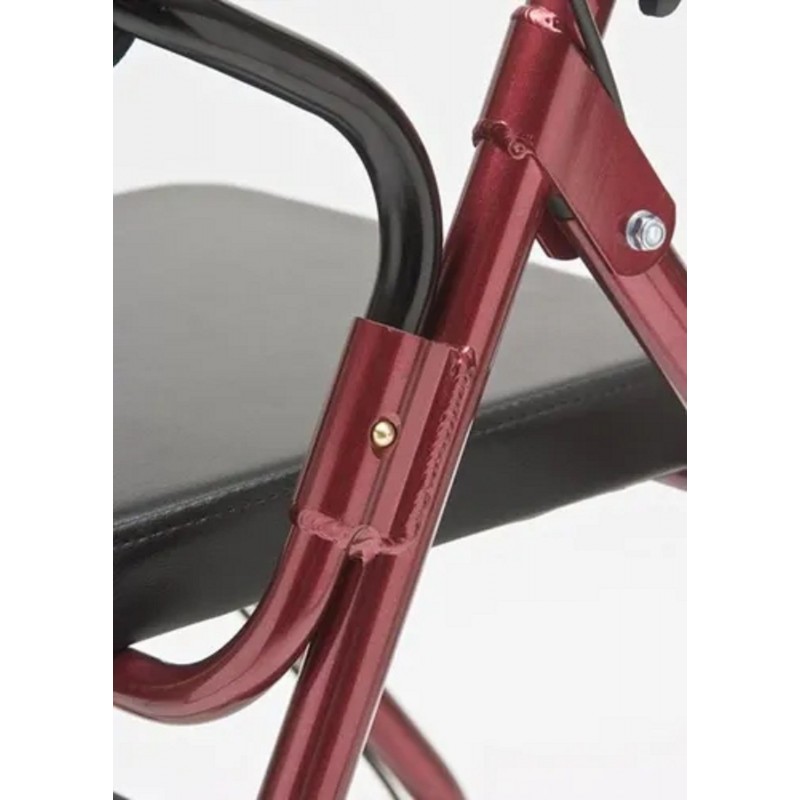CAMINADOR EN ALUMINIO CON ASIENTO DE PVC Y RUEDAS