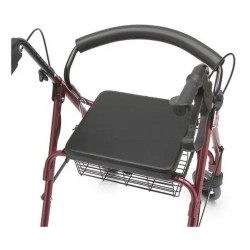 CAMINADOR EN ALUMINIO CON ASIENTO DE PVC Y RUEDAS