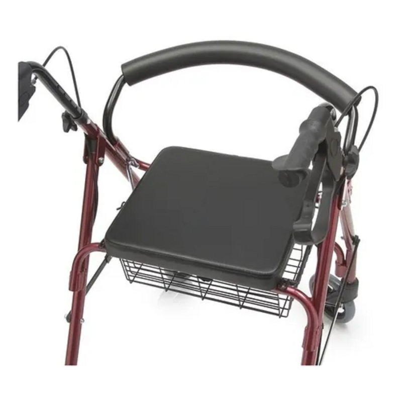 CAMINADOR EN ALUMINIO CON ASIENTO DE PVC Y RUEDAS