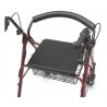 CAMINADOR EN ALUMINIO CON ASIENTO DE PVC Y RUEDAS
