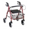 CAMINADOR EN ALUMINIO CON ASIENTO DE PVC Y RUEDAS