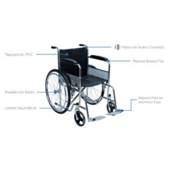 Silla de Ruedas Estándar Llanta Neumática