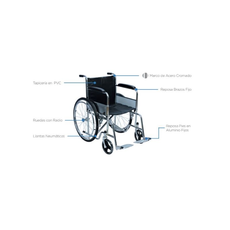Silla de Ruedas Estándar Llanta Neumática