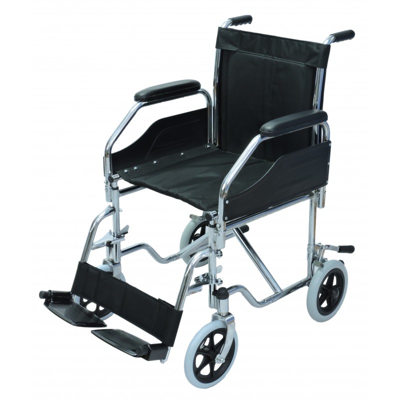 Silla de Ruedas de Transporte Reposa Brazos y Pies Desmontables