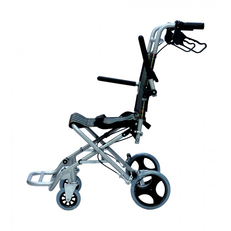 Silla de Ruedas de Transporte Plegable en Aluminio