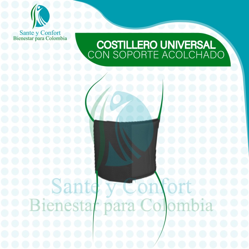 COSTILLERO UNIVERSAL ACOLCHADO CON SOPORTE NEGRO