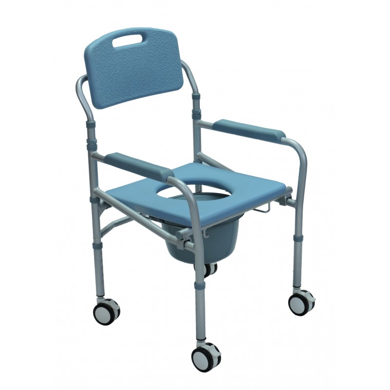 SILLA SANITARIA CON RUEDAS, MARCO EN ALUMINIO