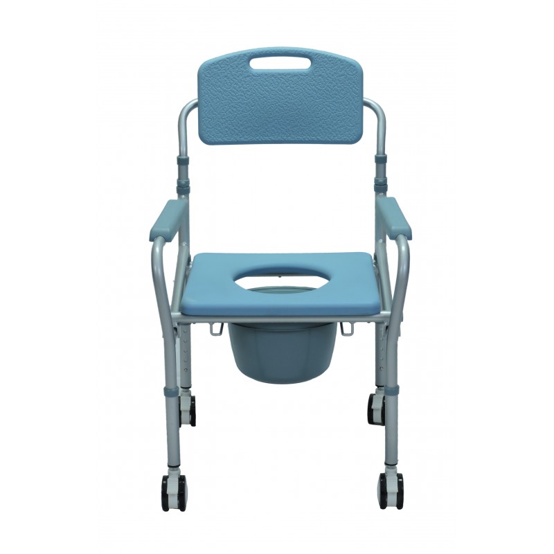 SILLA SANITARIA CON RUEDAS, MARCO EN ALUMINIO