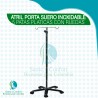 ATRIL PORTA SUERO INOXIDABLE 5 PATAS PLASTICAS CON RUEDAS