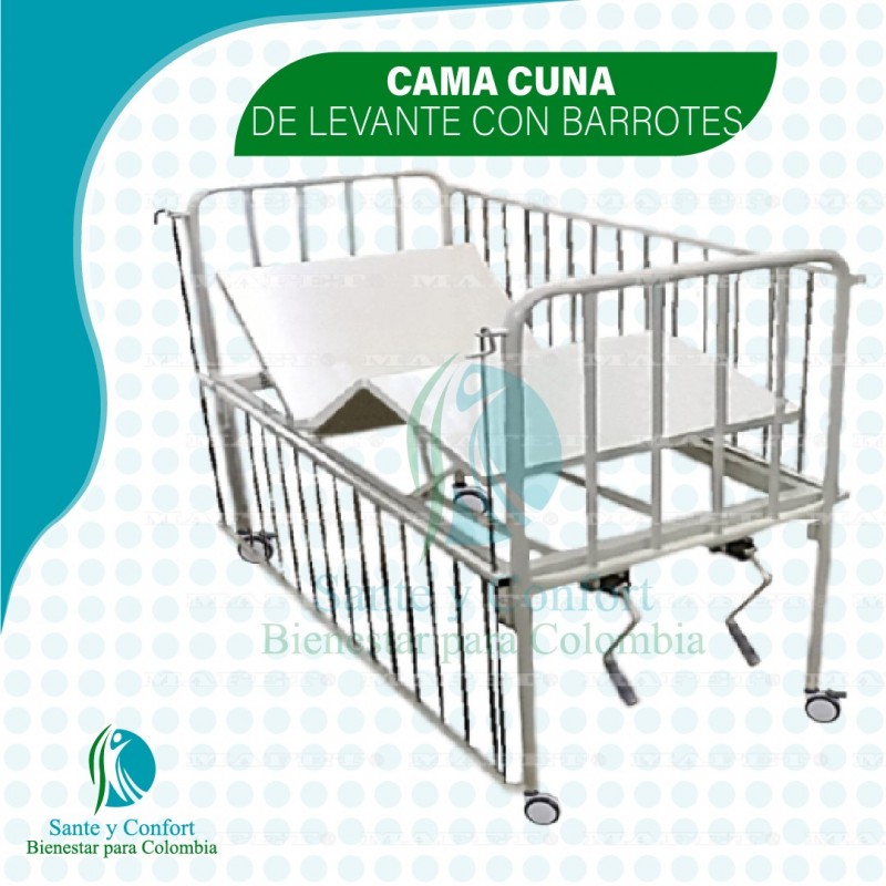CAMA CUNA DE LEVANTE MECANICO EN BARROTE