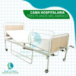 CAMA HOSPITALARIA MANUAL TRES PLANOS