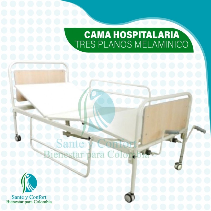 CAMA HOSPITALARIA MANUAL TRES PLANOS