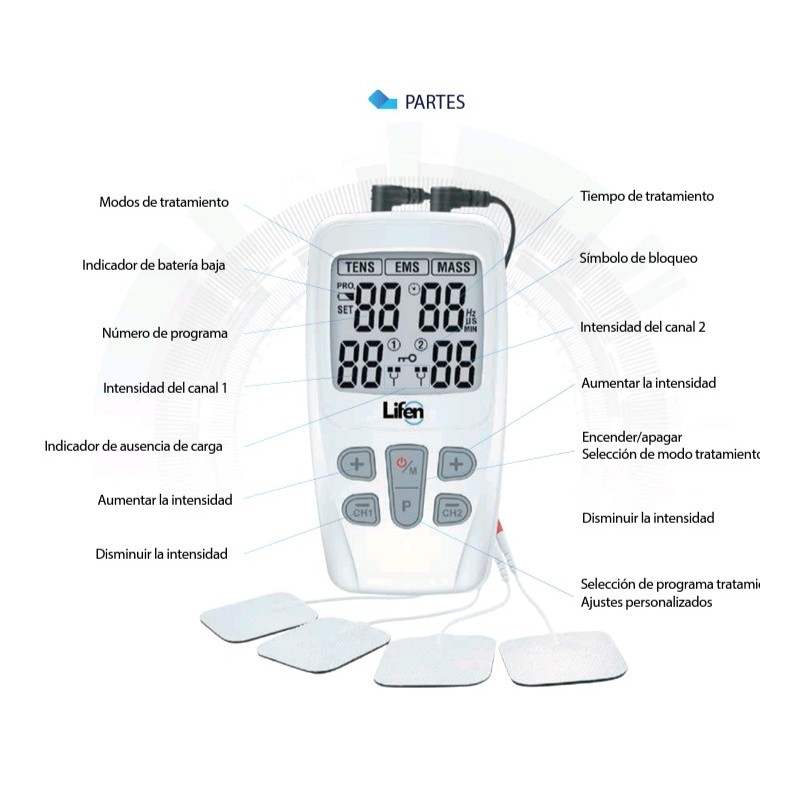Tens Electroestimulador digital EMS - MASAJE