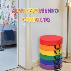 Cojines Redondos Impermeables para Niños con Empuñadura Ergonómicacon 6 Colores para Estimular la Creatividad