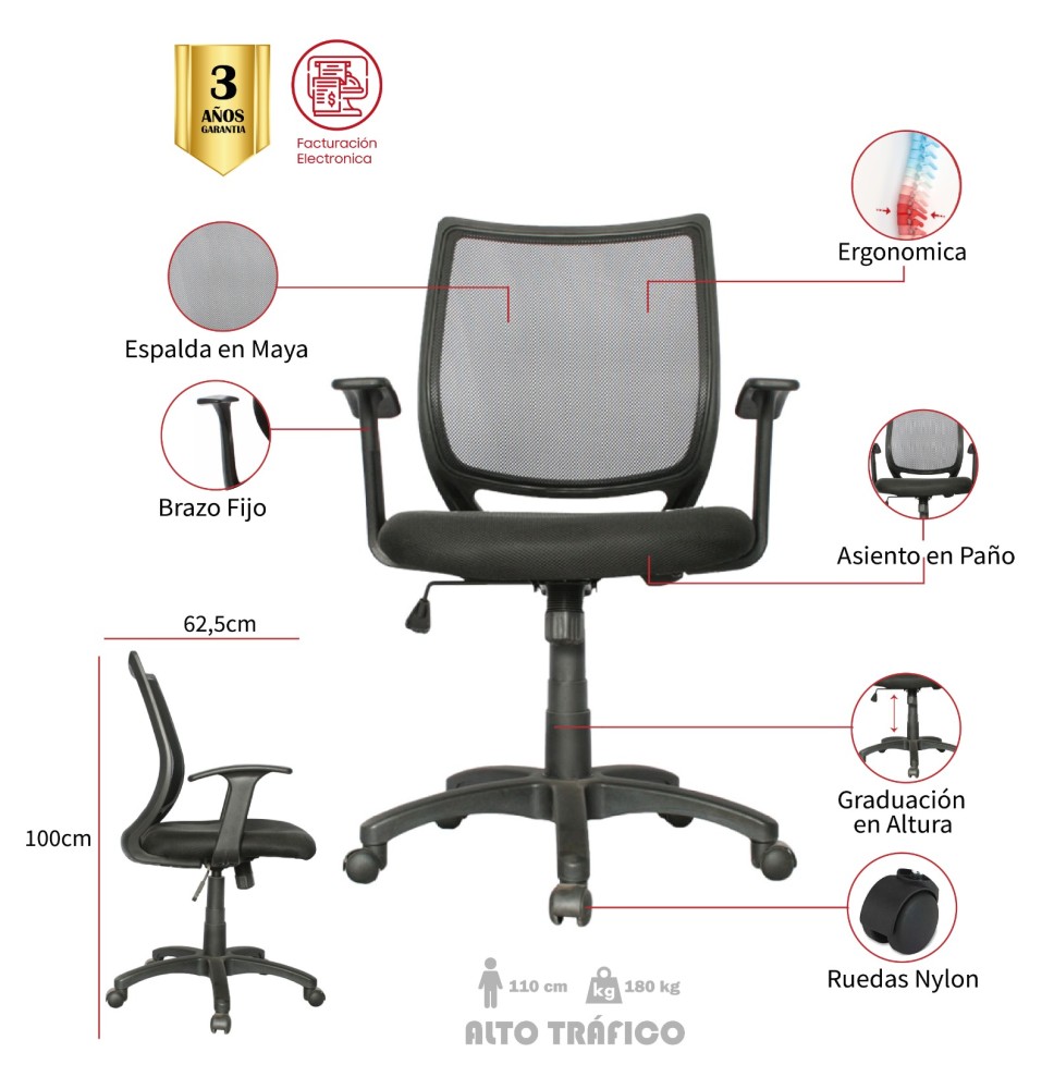 Silla giratoria tipo escritorio