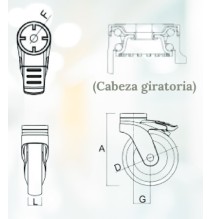 Rueda Cama Hospitalaria 4” Dewok CA4 Resistente | Sante