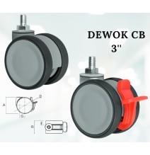Rueda Doble Dewok 3" Freno PT522 Camas | Sante y Confort