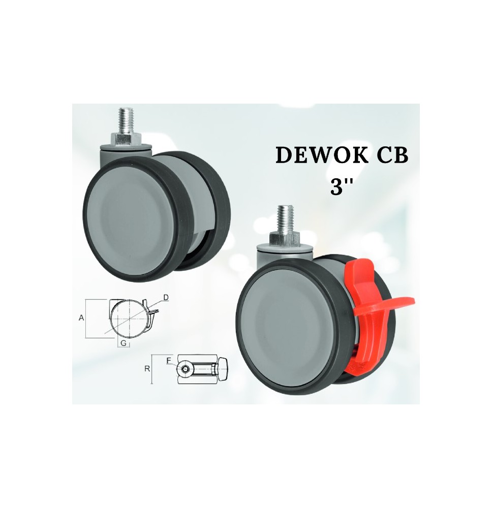 Rueda Dewok 3" Sin Freno PT523 UCI | Sante y Confort