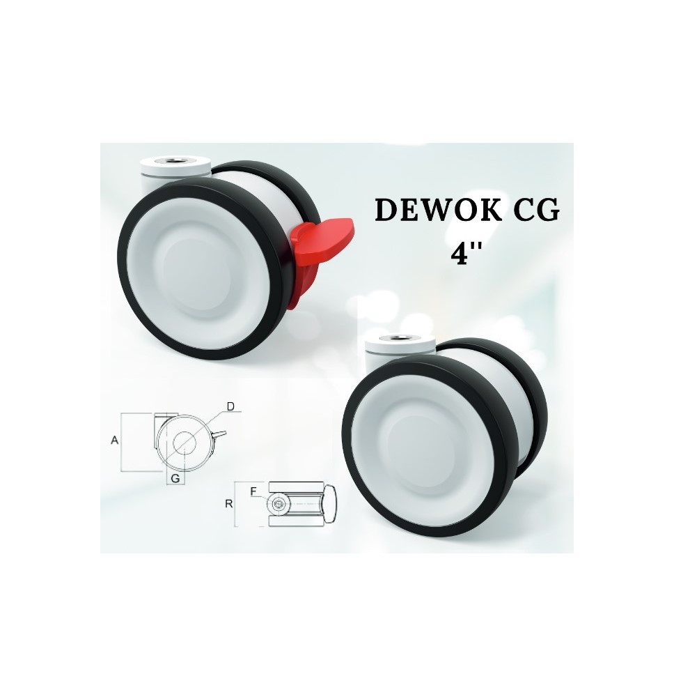Rueda Dewok 4" Freno 100kg PT520 UCI | Sante y Confort