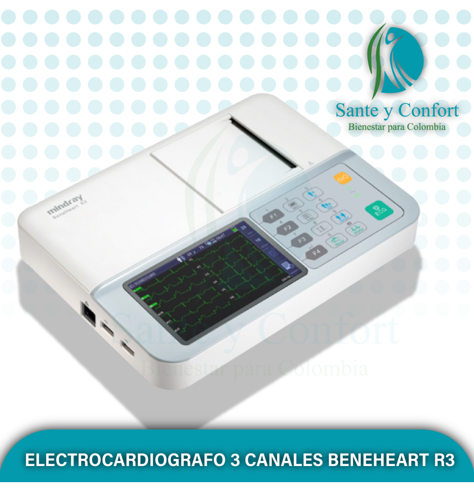 Electrocardiógrafo 3 Canales BeneHeart R3 | ECG Portátil