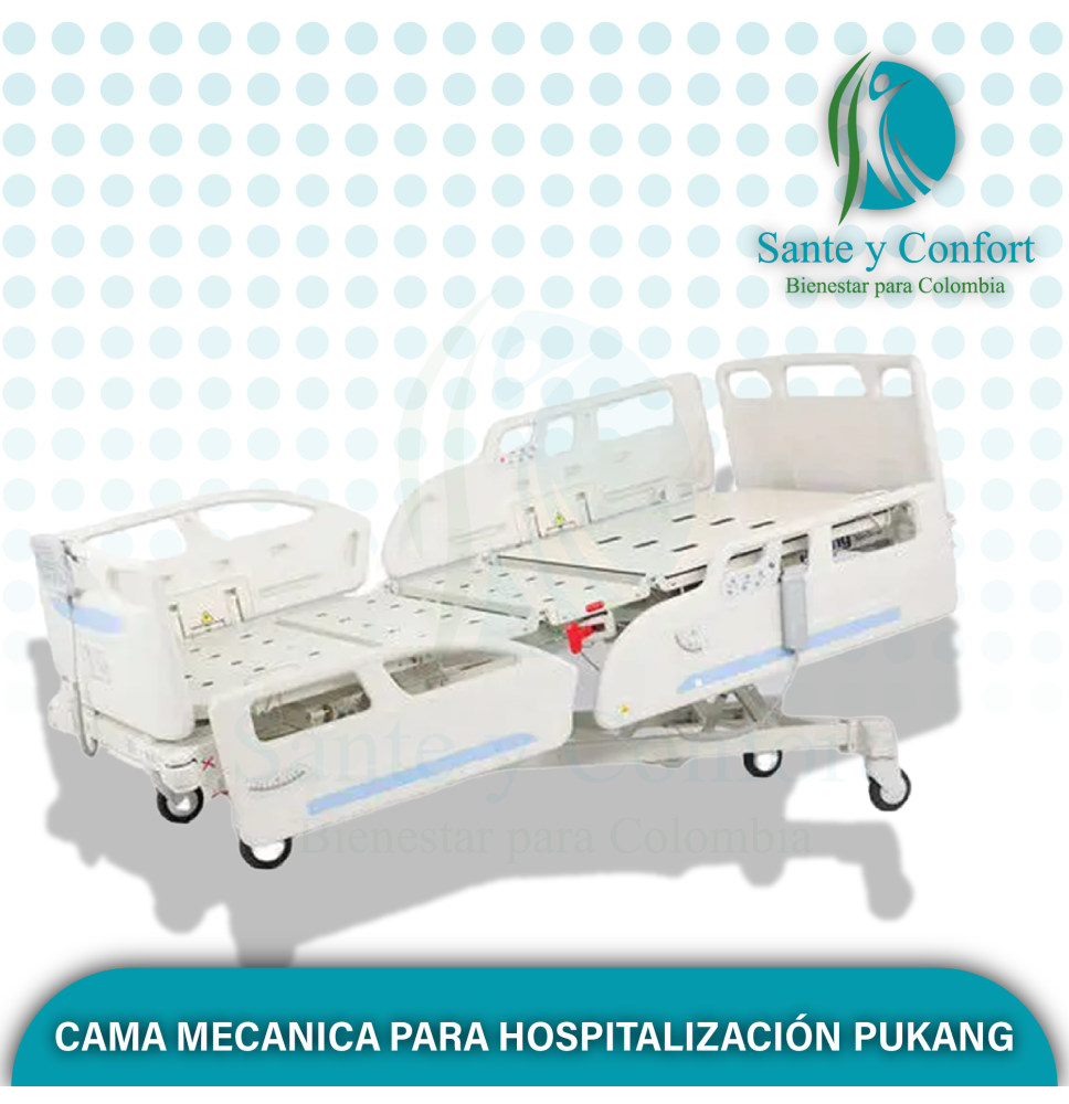Cama Hospitalaria Mecánica PUKANG para Hospitalización | Sante y Confort
