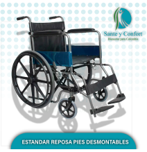 Silla de Ruedas Estándar con Reposapiés Desmontables | Sante y Confort