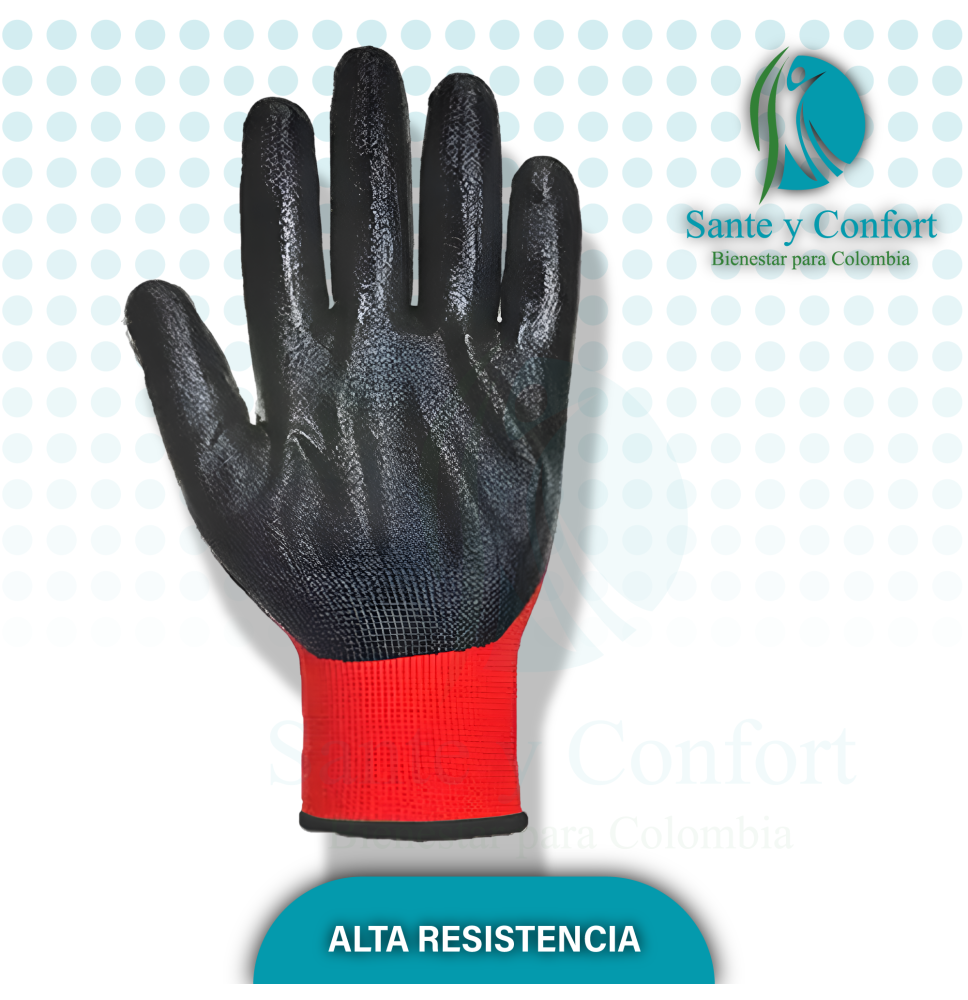 guantes con caucho en la mano