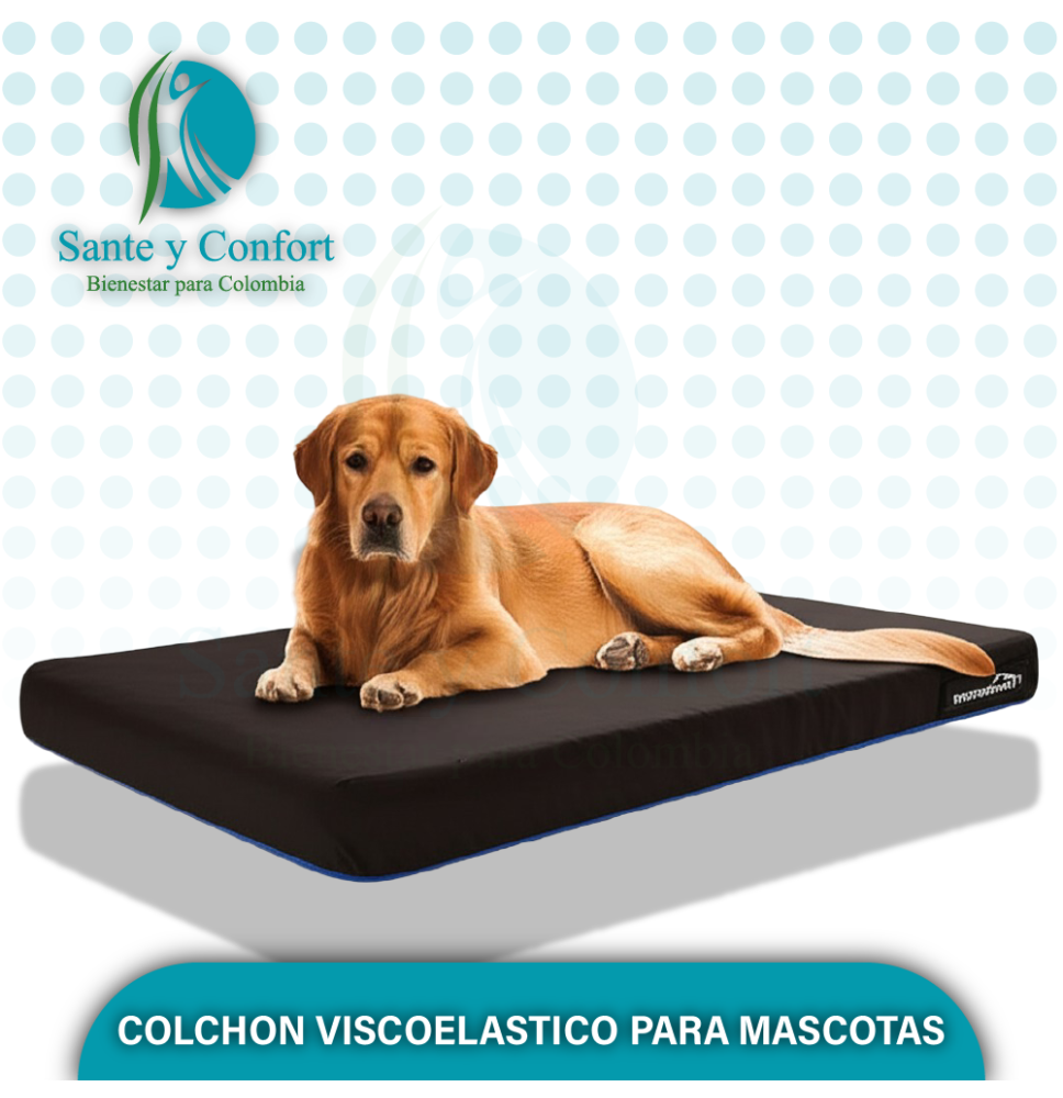 Colchón para Mascotas Viscoelástico | Confort Superior para Descanso Saludable | Sante y Confort