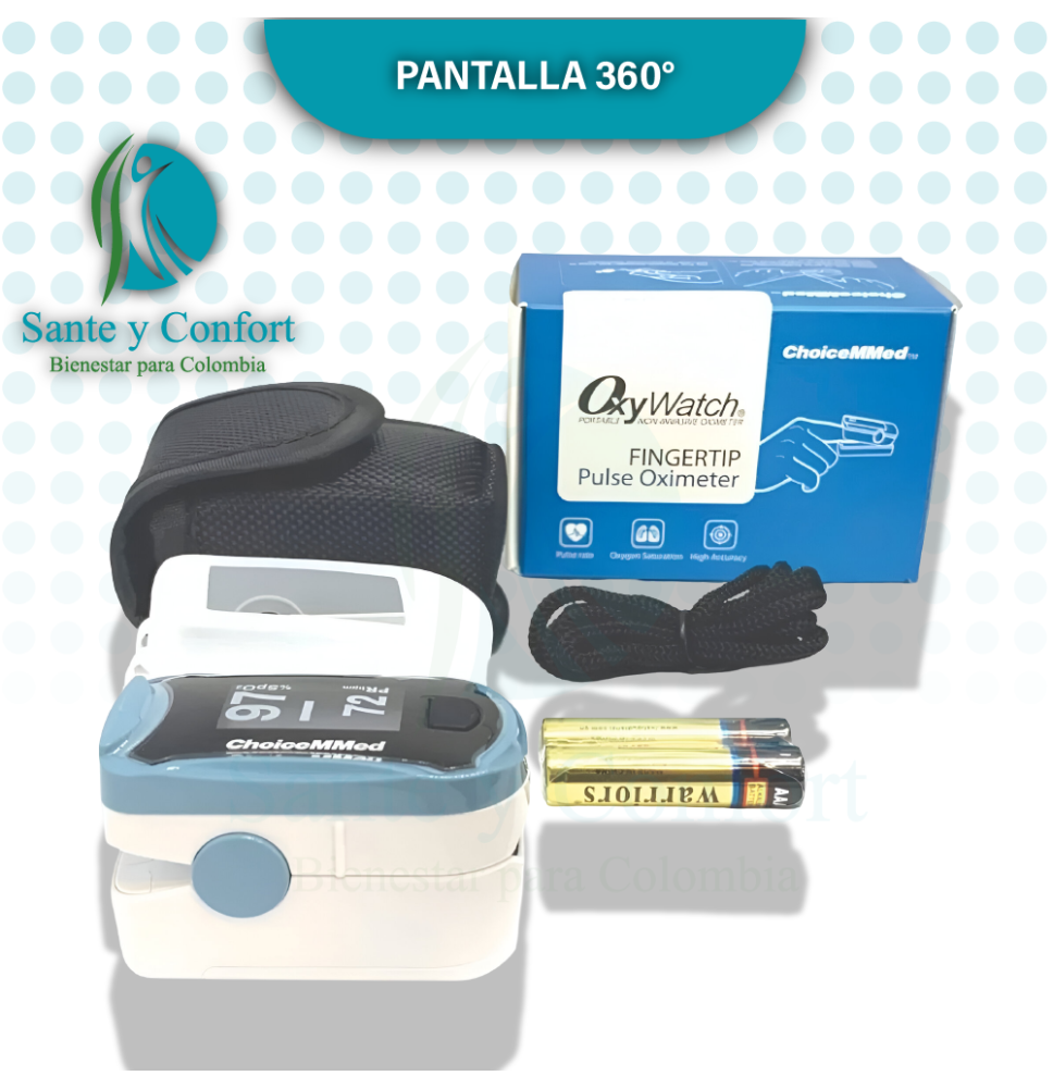Pulsioxímetro ChoiceMMed C19 | Medición de Oxígeno en Sangre y Pulso Precisa | Sante y Confort