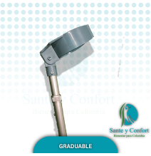 Bastón Canadiense Gris con Agarre Ergonómico | Regatón Estrella | Sante y Confort