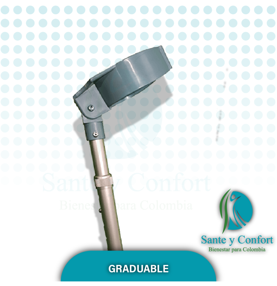 Bastón Canadiense Gris con Agarre Ergonómico | Regatón Estrella | Sante y Confort