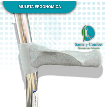 Bastón Canadiense Gris con Agarre Ergonómico | Regatón Estrella | Sante y Confort