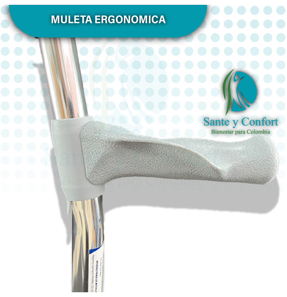 Bastón Canadiense Gris con Agarre Ergonómico | Regatón Estrella | Sante y Confort