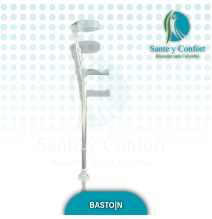 Bastón Canadiense Gris con Agarre Ergonómico | Regatón Estrella | Sante y Confort