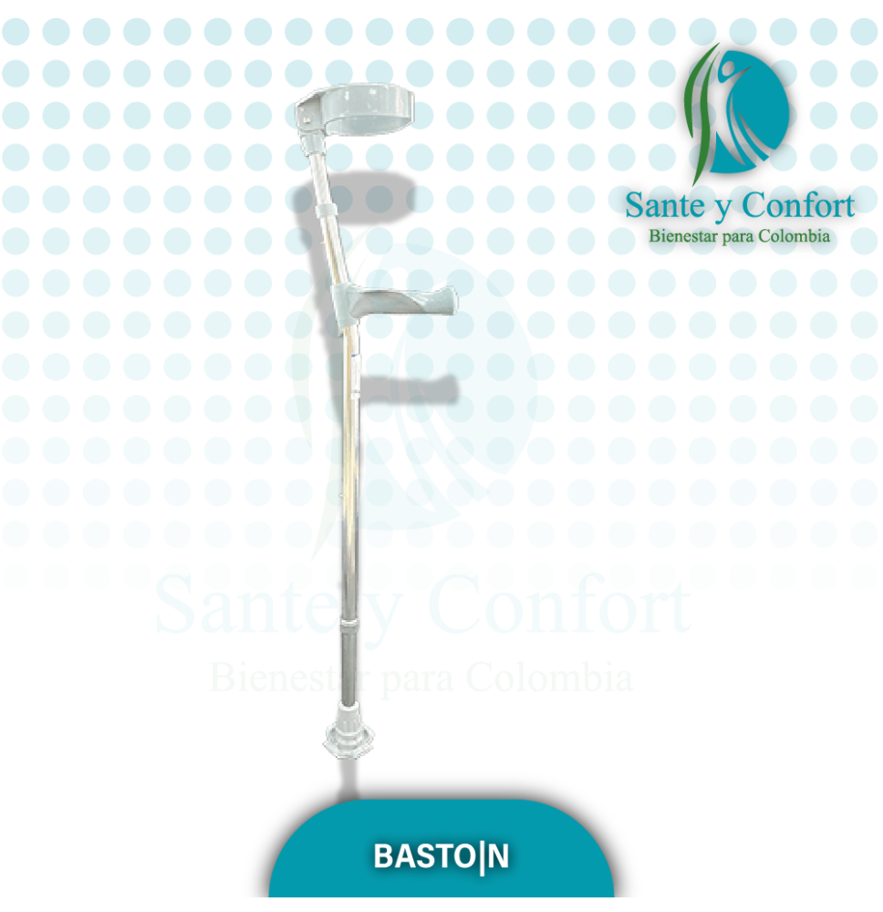 Bastón Canadiense Gris con Agarre Ergonómico | Regatón Estrella | Sante y Confort