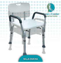 Silla para Ducha con Reposabrazos Removibles | Seguridad Antideslizante