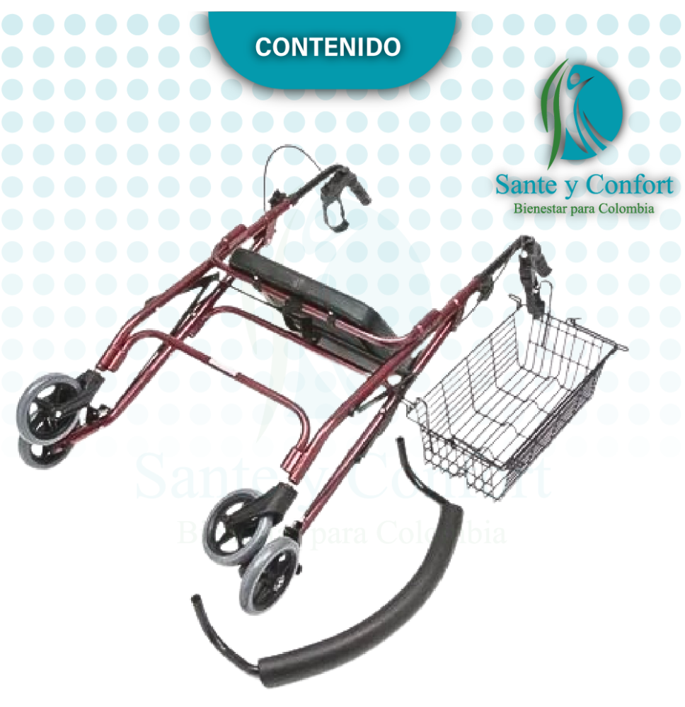 Caminador en Aluminio con Asiento FT-410 | Sante y Confort Movilidad Segura