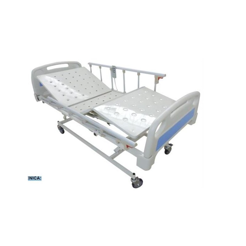 Cama Hospitalaria Eléctrica en ABS con Barandas, 3 Funciones