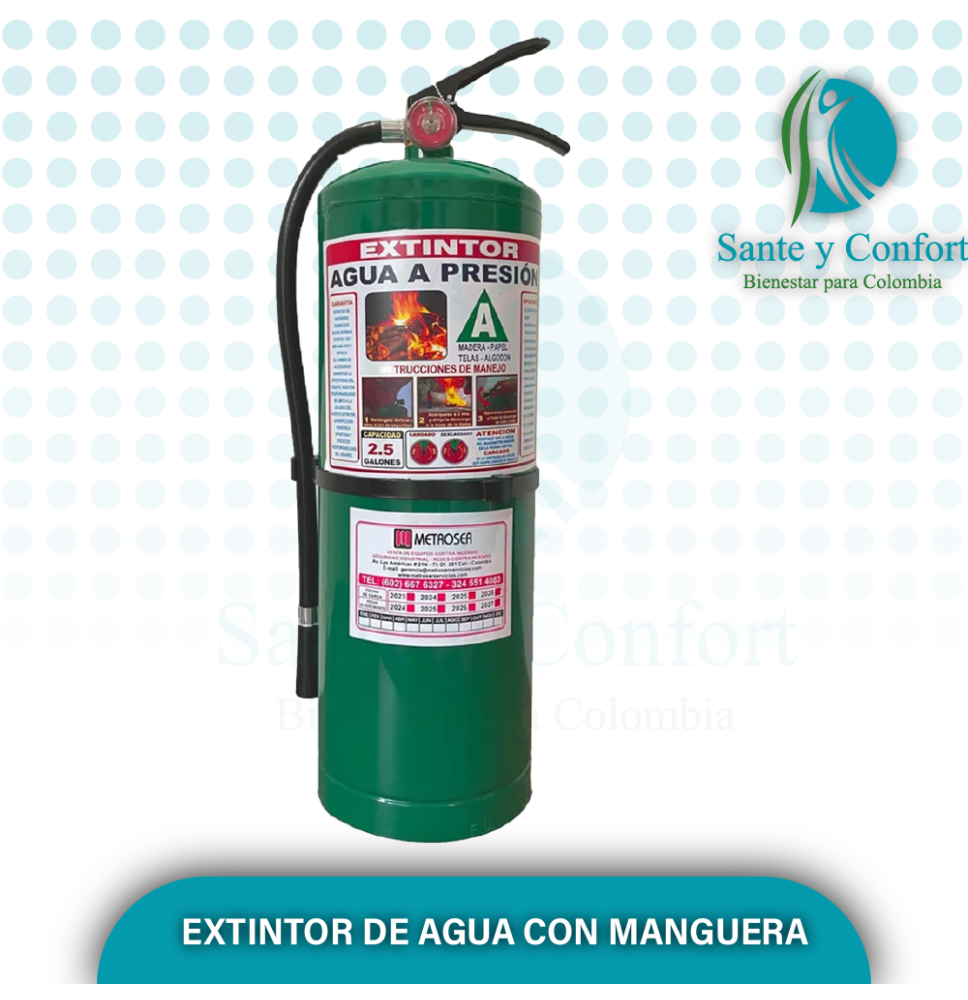 EXTINTOR DE AGUA CON MANGUERA