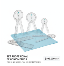 Pack 4 Goniómetros Médicos – Rehabilitación y Fisioterapia