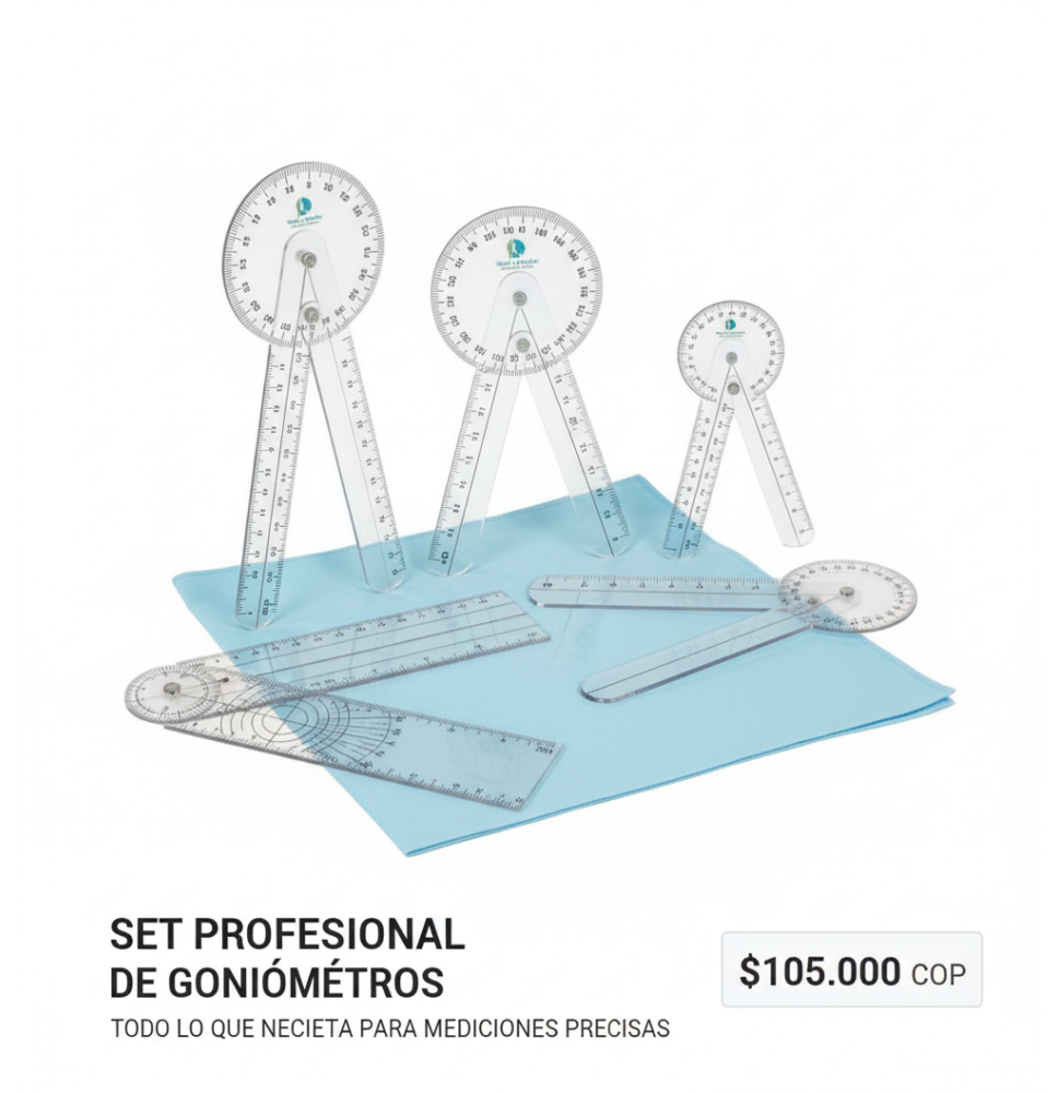 Pack 4 Goniómetros Médicos – Rehabilitación y Fisioterapia