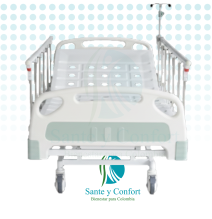 Cama Hospitalaria Eléctrica 4 Movimientos YKB001 | Barandas en Aluminio Sante y Confort
