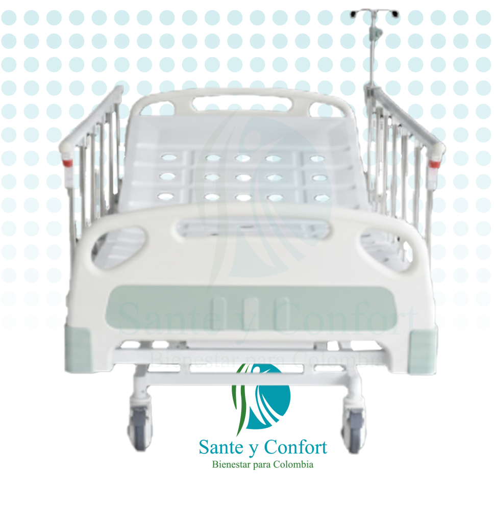 Cama Hospitalaria Eléctrica 4 Movimientos YKB001 | Barandas en Aluminio Sante y Confort