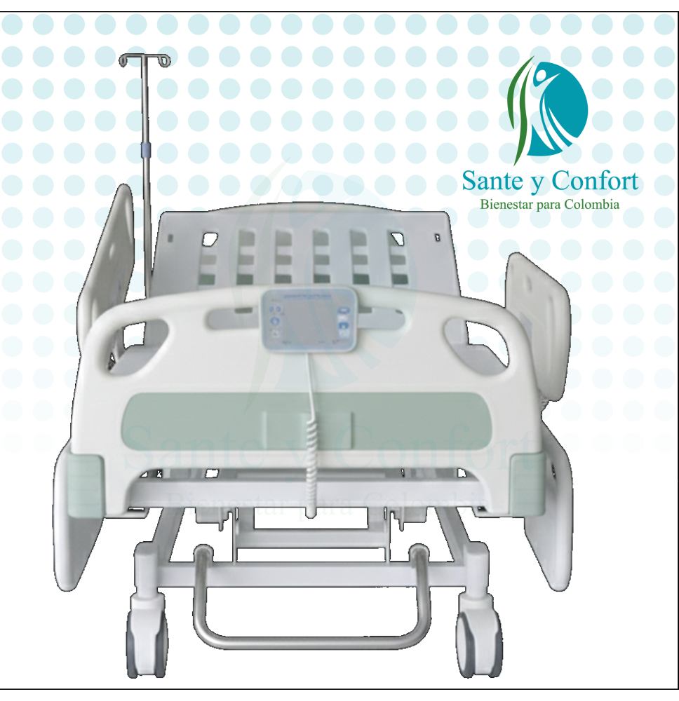 Cama Hospitalaria Eléctrica YKB001-2 5 Movimientos | Sante y Confort