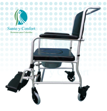 Silla Sanitaria en Aluminio con Ruedas y Frenos